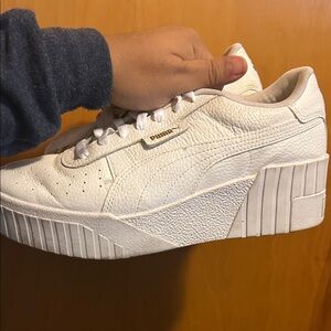 Puma Women's Cream Platform Sneakers